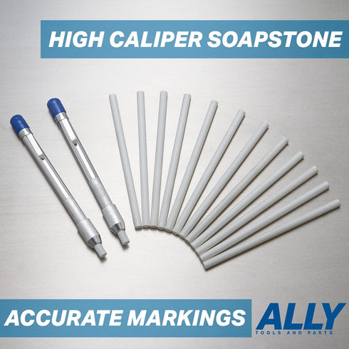 ALLY Tools Two Round Soapstone Holder with 14 Welding Quality Round Soapstone Pens Refills for Welders - Perfect for Making Removable Markings on ...