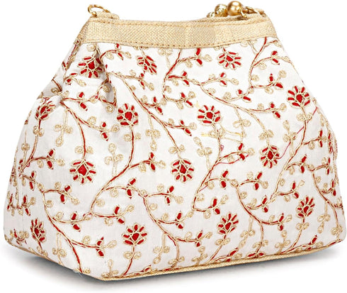 Potli Bag for Women, Evening Bags for Women Handbags, Embroidered Indian Ethnic Potli Bag for Women...