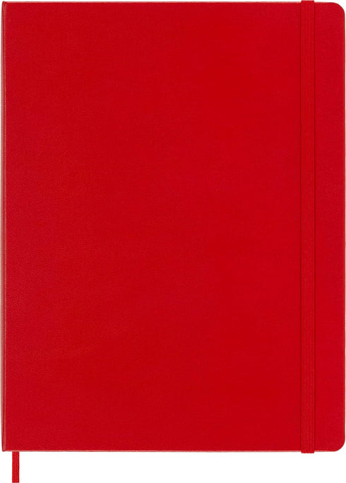 Moleskine Classic Notebook, Hard Cover, XL (7.5" x 9.5") Ruled/Lined, Scarlet Red, 192 Pages...