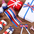 5 Rolls 100 Yards Patriotic Wired Ribbon Red White and Blue Ribbon Star and Striped Grosgrain Ribbon for DIY Craft 4th of July Independence Day Me...