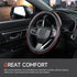 Steering Wheel Cover?Black with Red line?Anti-Slip, Safety, Soft, Sports Style, Leather Steering Wheel Cover, Adaptable to 14.5-15 inches Steering...