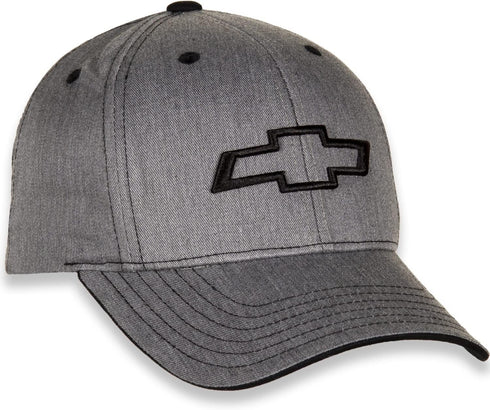 Heather Grey Chevrolet Bowtie Twill Hat with Adjustable Closure...