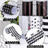 8 Style White and Black Bulletin Board Borders Back to School Bulletin Board Decorations School Classroom Decorations Board Trim for Classroom Sch...