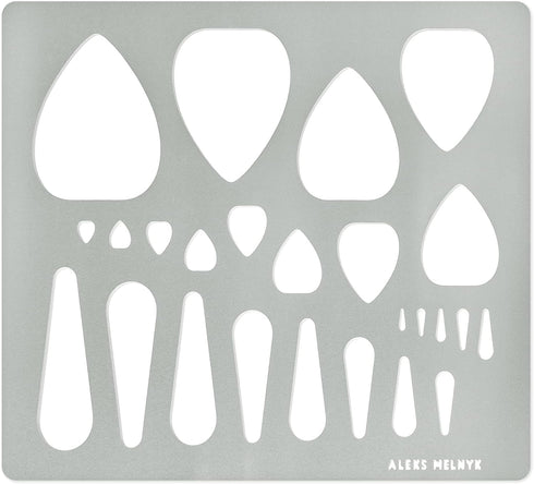 Aleks Melnyk No.205 Metal Stencil for Jewelry, Shape Earring Teardrops Cutouts Stencil, Lapidary Template for Cabochons, Tear Drop, Jewelry making...