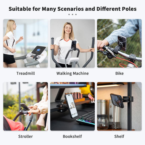 Phone Holder Mount Magnetic Accessories: Fitness Equipment Gym Motorcycle Handlebar, Exercise Bike, Treadmill, Stroller, Cart, for Magsafe iphone ...