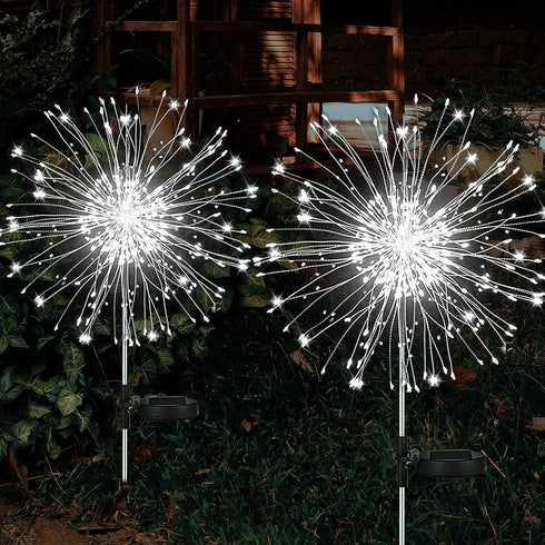 Solar Garden Decoration Light Outdoor, DIY Solar Firework Light 40 Copper Wires 120 LED 2 Lighting Modes,Waterproof Stake Landscape Light for Part...