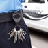 KEY-BAK SUPER48 Locking Retractable Keychain, Durable Polycarbonate Case, Leather Belt Loop, and Oversized Split Ring, Black...