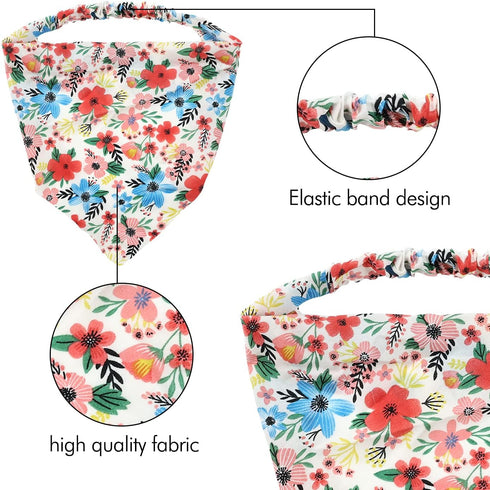 Lawie 15 Pack Large Solid Colorful Floral Bandana Headband Triangle Satin Silk Blank Plain Boho Hair Scarf Headbands Elastic Kerchief Neckerchief ...