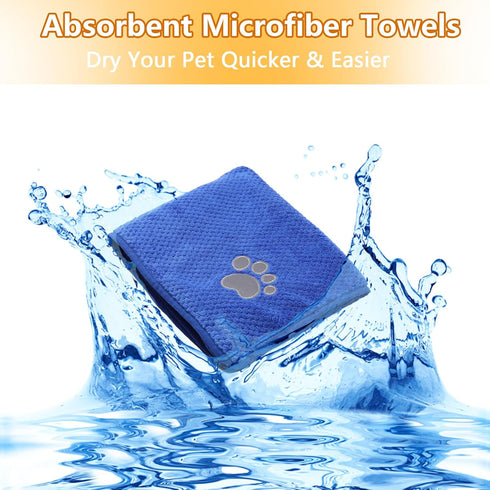 Dog Towels for Drying Dogs Two Pack Dog Bath Towel pet Towel Absorbent Microfiber Durable Prevent mud Dirty for Dogs Cats Small Animal Bathing Gro...