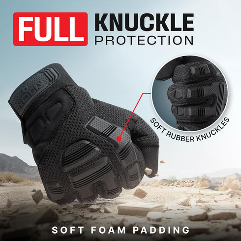 NoCry Mechanic Gloves for Men — Durable Impact Gloves For Men with Soft PVC Knuckles, Secure Fit and Firm Grip — Touchscreen and Moisture Wicking ...