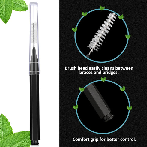 Patelai 100 Pieces Braces Brush for Cleaner Interdental Brush Toothpick Dental Tooth Flossing Head Oral Dental Hygiene Flosser Toothpick Cleaners ...