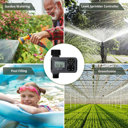 Sprinkler Timer Water Timer Irrigation Timer Garden Hose Faucet Timer Lawn Watering System Timer for Yard Crops Lawns Pool, 1 Outlet Hose Programm...