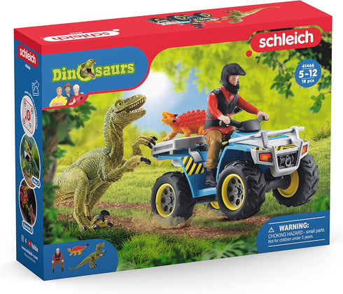 Schleich Dinosaurs, Dinosaur Toy Set for Boys and Girls, Quad Escape from Velociraptor Set with ATV Truck, Ages 4+...