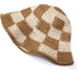 Sun Hats Checkerboard Straw Bucket Hat for Women Packable Crochet Wide Brim Floppy Beach Hats Traveling Summer Accessories...