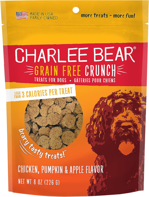 Charlee Bear Grain-Free Bear Crunch Chicken, Pumpkin & Apple Flavor - Net Wt 8 oz....