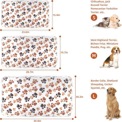 3 Pack Cat and Dog Blanket Soft & Warm Fleece Flannel Pet Blanket, Great Pet Throw for Puppy, Small Dog, Medium Dog & Large Dog Small(23"x15")...