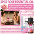 2PCS Rose Essential Oil,Premium Multi-Use Rose Fragrance Oil for Skin Use & Aromatherapy,Moisturizing Rose Oil Essential Oil for Face,Diffuser,Ski...