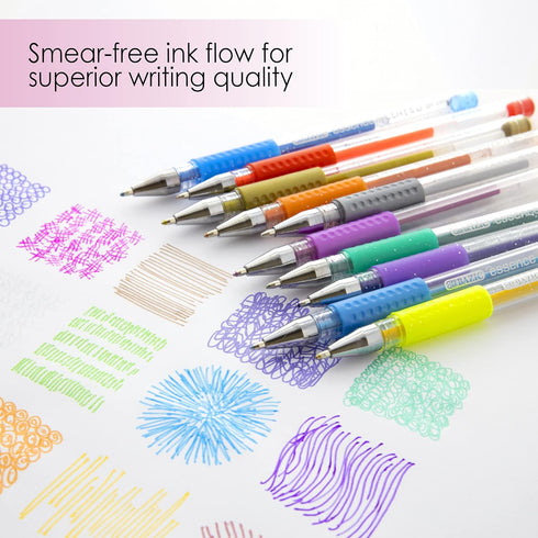 BAZIC Scented Glitter Neon Metallic Gel Pen, 24 Color Smooth Writing for Drawing Coloring Greeting Card Art Christmas Gift (24/Pack), 1-Pack...
