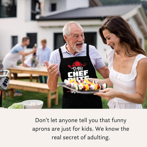 Cooking Aprons for Men - 4 Options; Funny Aprons for Men can be Mens BBQ Apron, Grill Apron or Mens Cooking Apron...