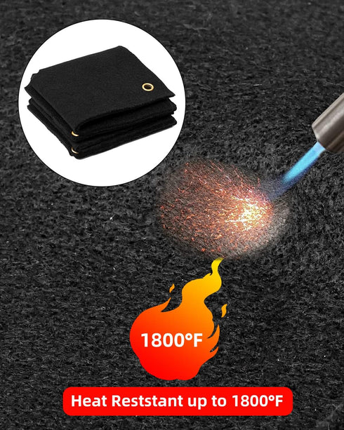 Welding Blanket Fireproof, 2 Packs Opening Shape Heat Shield Mat, Brazing Heat Shield for Torch, Welding Pad for Plumbing, Fire Flame Resistant Cl...