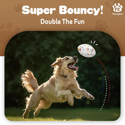 Pawzyboo Indestructible Dog Ball, Durable Dog Balls Aggressive Chewers to Fetch, Football Toy for Dogs, Tough Large Dog Balls, Dog Chew Balls, Vir...