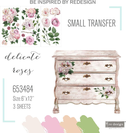 Redesign Decor Transfers-Delicate Roses 6"x12" 655350653484...