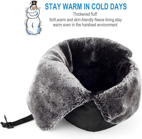 mysuntown Winter Hats for Women Men Trapper Ushanka Hat with Ear Flaps Warm Russian Bomber Hats for Cold Weather...