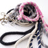 HonestBaby Collars and Leash Sets Braided and Vegan Suede for Dogs Organic Cotton for Pets, Soft Pink/Bright Pink, One Size...
