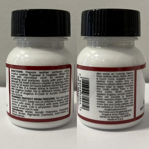 Angelus Brand Acrylic Leather Paint Waterproof 1oz - Black & White Duo...