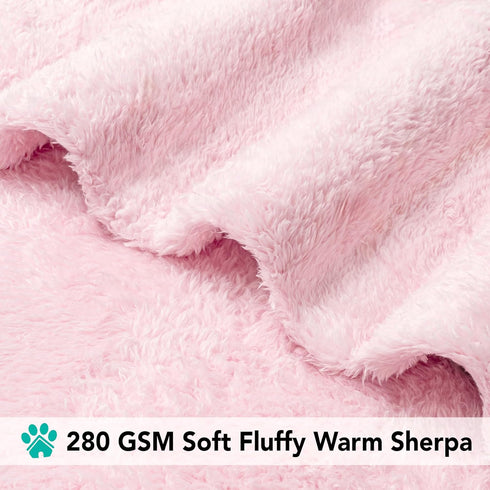 PetAmi Dog Blanket for Small Medium Dogs Pink, Fluffy Soft Puppy Blanket, Sherpa Fleece Cat Blanket for Kitten Doggie, Calming Pet Blanket Throw f...
