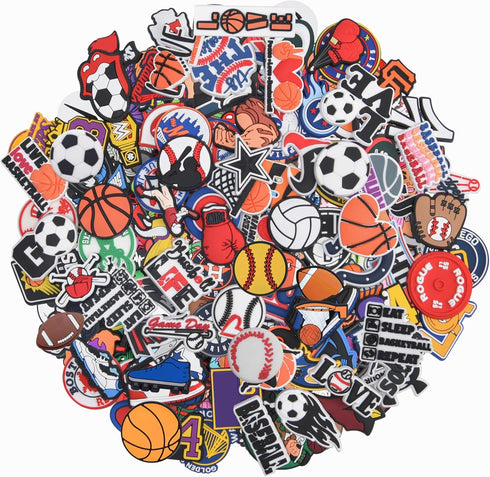 Lot of 30,50,100 pcs Random Sports Ball Shoe Charms Kids Boys Girls Shoe Decoration for Party Gifts...
