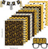 Whaline Graduation Pattern Paper 60 Sheet A5 Size Black Gold Graduation Diploma Cap Pattern Paper Double-Sided Congrats Grad Decorative Origami Pa...