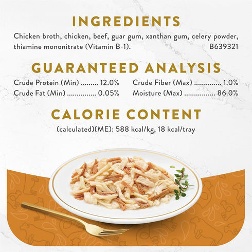Purina Fancy Feast Appetizers Lickable Grain Free Cat Food Topper White Meat Chicken and Shredded Beef Appetizer - (Pack of 10) 1.1 oz. Trays...