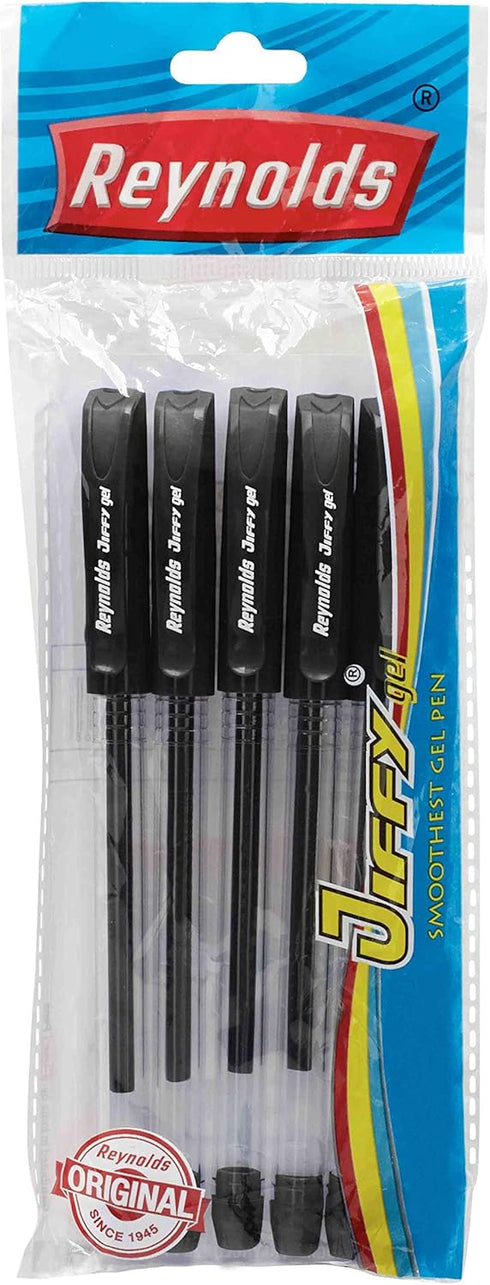 Reynolds Jiffy 0.5mm Needle Point Gel Pens Black Ink - Pack of 40 (Ship From India)...