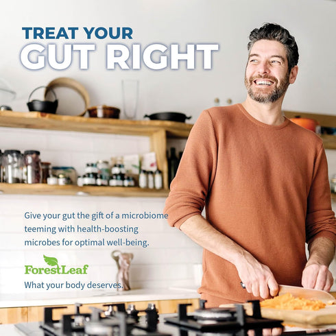 ForestLeaf Clinically Studied Probiotics 100 Billion CFU, 26 Strains with Organic Prebiotic Blend & Digestive Enzymes - Probiotic Prebiotic for Me...