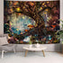 YEXIT Fairy Tales Magical Forest Tapestry, Nature Tree of Life with Elves Landscape Tapestry Wall Hanging for Living Room BedRoom Decoration Red 6...