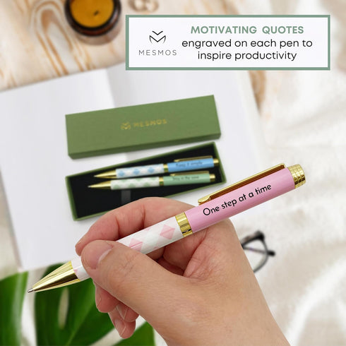 MESMOS 3pk Pastel Ballpoint Pen Set, Inspirational Unique Gifts for Women, Womens Gift, Fancy Pens for Women, Cool Motivational Pens, Nice Writing...