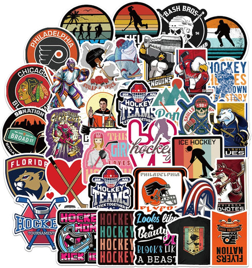 100Pcs Hockey Stickers Perfect for Water Bottle Cup Laptop Guitar Car Motorcycle Bike Skateboard Luggage Box for Teens Laptop Aesthetic Stickers...