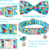 Summer Dog Collar with Bow Tie, Cotton Cute Bowtie Dog Collar, Summer Bowtie Collar for Small Boy Girl Dog, Comfortable Blue Dog Collar with Metal...