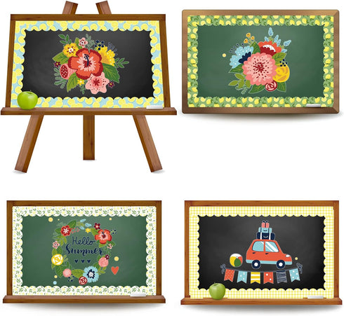 Whaline 69 Feet Summer Lemon Bulletin Board Borders Lemon Decorative Trim Border in 5 Designs Self-Adhesive Lemon Trim Blackboard Border Classroom...