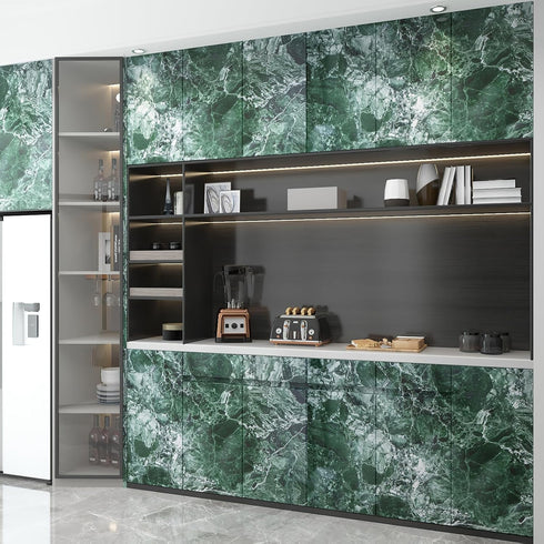 Green Wallpaper Marble Peel and Stick Countertop Granite Contact Paper 16" × 78.7" Self Adhesive Removable Waterproof Furniture Top Cover Vinyl Wr...