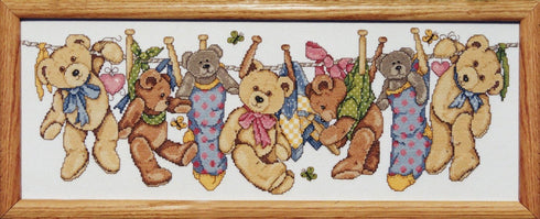 Design Works Crafts On The Line Teddies Counted Cross Stitch Kit, Brown...