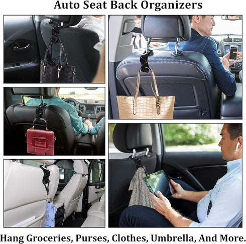 2 Pack Car Hooks, 2021 New Bling Rhinestones Crystal Hooks Car Decorations Auto Seat Back Organizers Strong and Durable Backseat Hanger Storage Un...