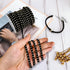 20 Yards Black Studded Faux Suede Cord Lace 5mm Flat Faux Leather Strip Ribbon with Aluminum Rivets Micro Fiber Braiding Leather String for DIY Je...