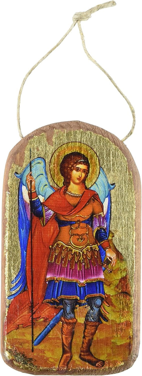 G. Debrekht Saint Michael The Angel Wooden Greek Christian Orthodox Wood Icon Ornament - 87022 - Museum Icons...