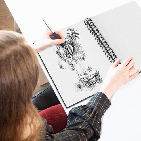 Artist’s Sketchbook Hardcover – 200GSM Very Thick Paper – Large, Spiral Sketch Book for Drawing and Mixed Media – Sketch Pad, Art Book - 8.25 x 11...