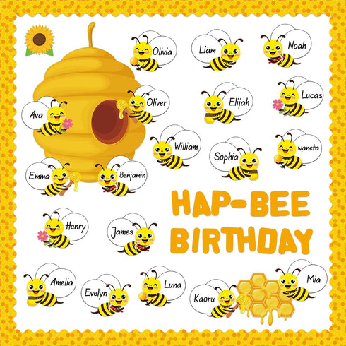 Bee Birthday Bulletin Board Classroom Decorations Bee Theme Bulletin Board Supplies Bee House Bulletin Board Set Bee Bulletin Board Cutouts for Bl...