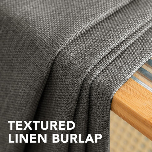 H.VERSAILTEX Linen Blackout Curtain 84 Inches Long for Bedroom/Living Room Thermal Insulated Grommet Linen Curtain Drapes Primitive Textured Burla...