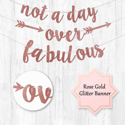 Lnlofen Rose Gold Glittery Birthday Banner - Birthday Decorations Supplies for Women Girls - Great for Bday Party Anniversary Decorations...