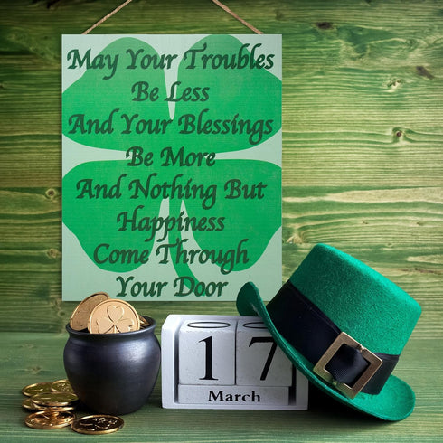 Irish Blessing Wooden Sign, May Your Troubles Be Less Wall Art, Irish Gifts, Irish Prayer Home Decor...